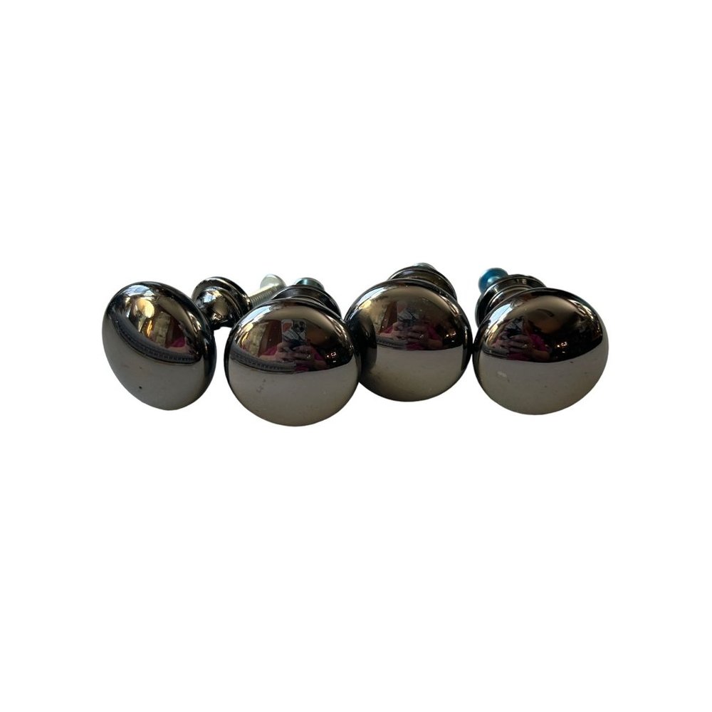 Set of 4 Black Nickel Drawer Pulls Knobs 1.25" across